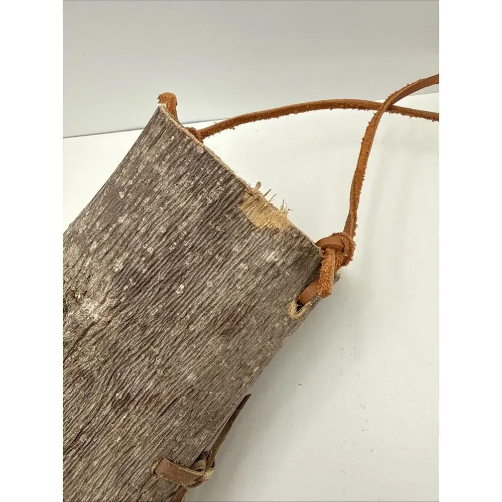 Rustic Primitive Native Appalachian Ethnic Tree Bark Berry‎ Gathering Basket 8x6